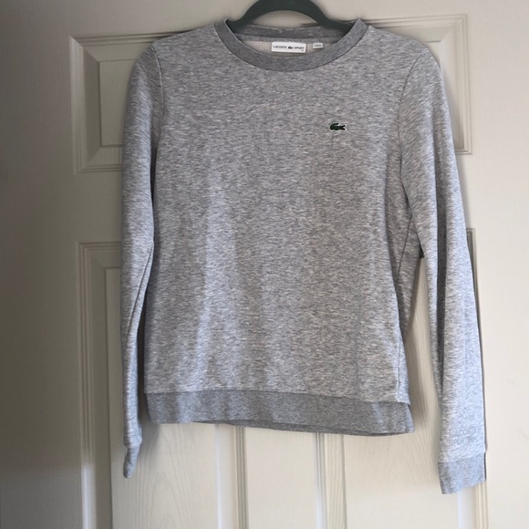 Lacoste Tops - Lacoste gray crew neck sweatshirt.